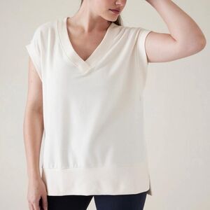 ATHLETA Retroterry V-Neck Sweatshirt NWT‎